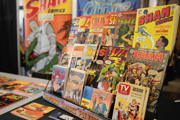 display of comic books
