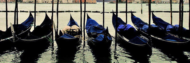 Gondolas on the water in Venice