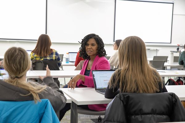 Amber Franklin teaching a Class for Women of color