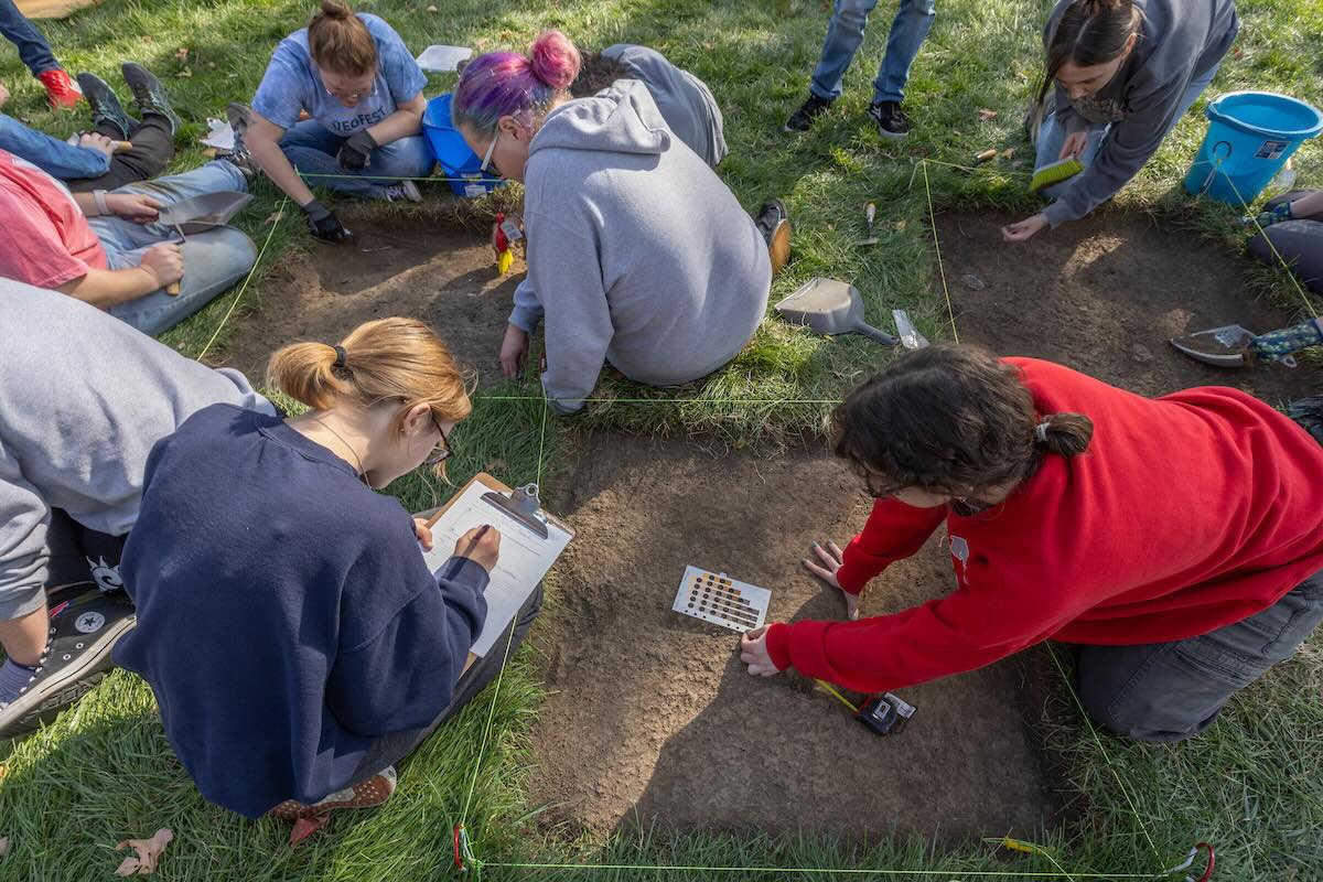 students on a field study